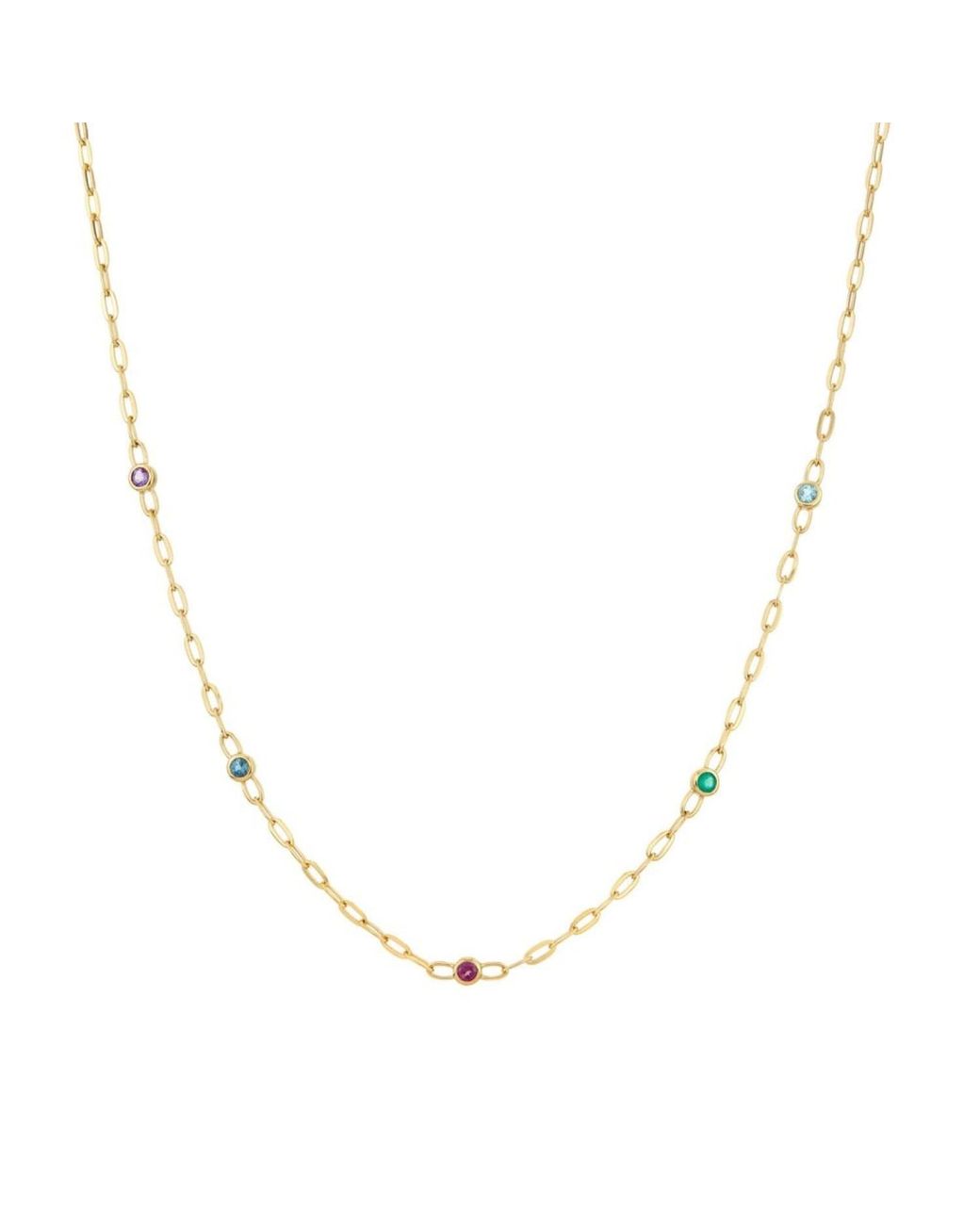 Dinny Hall Metallic Gemstone Chain Necklace
