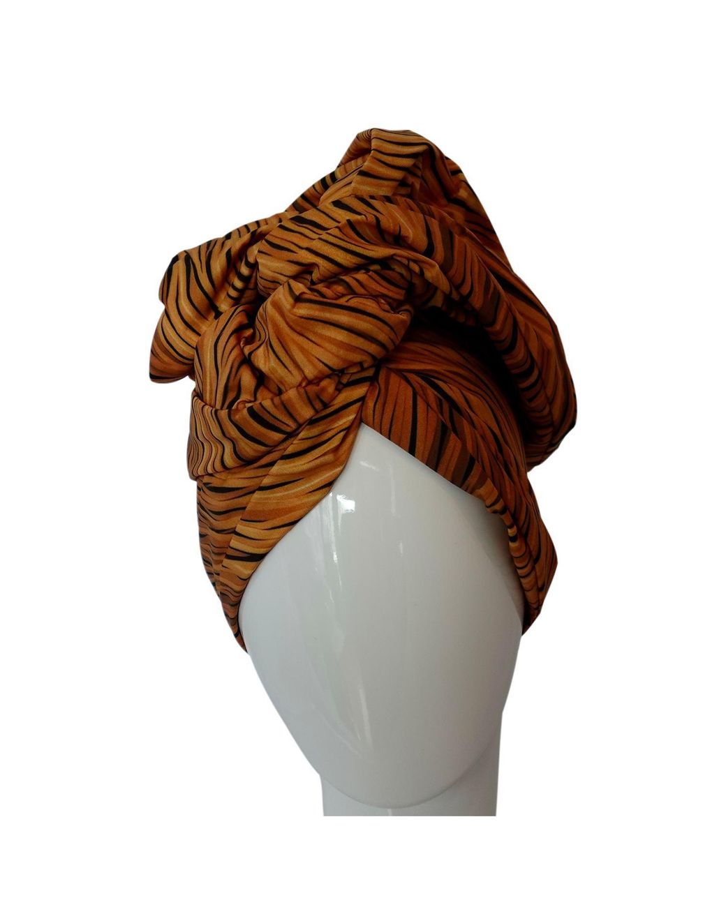 Romer Millinery Brown Twisturban Turban Ginger Faux Coiffure