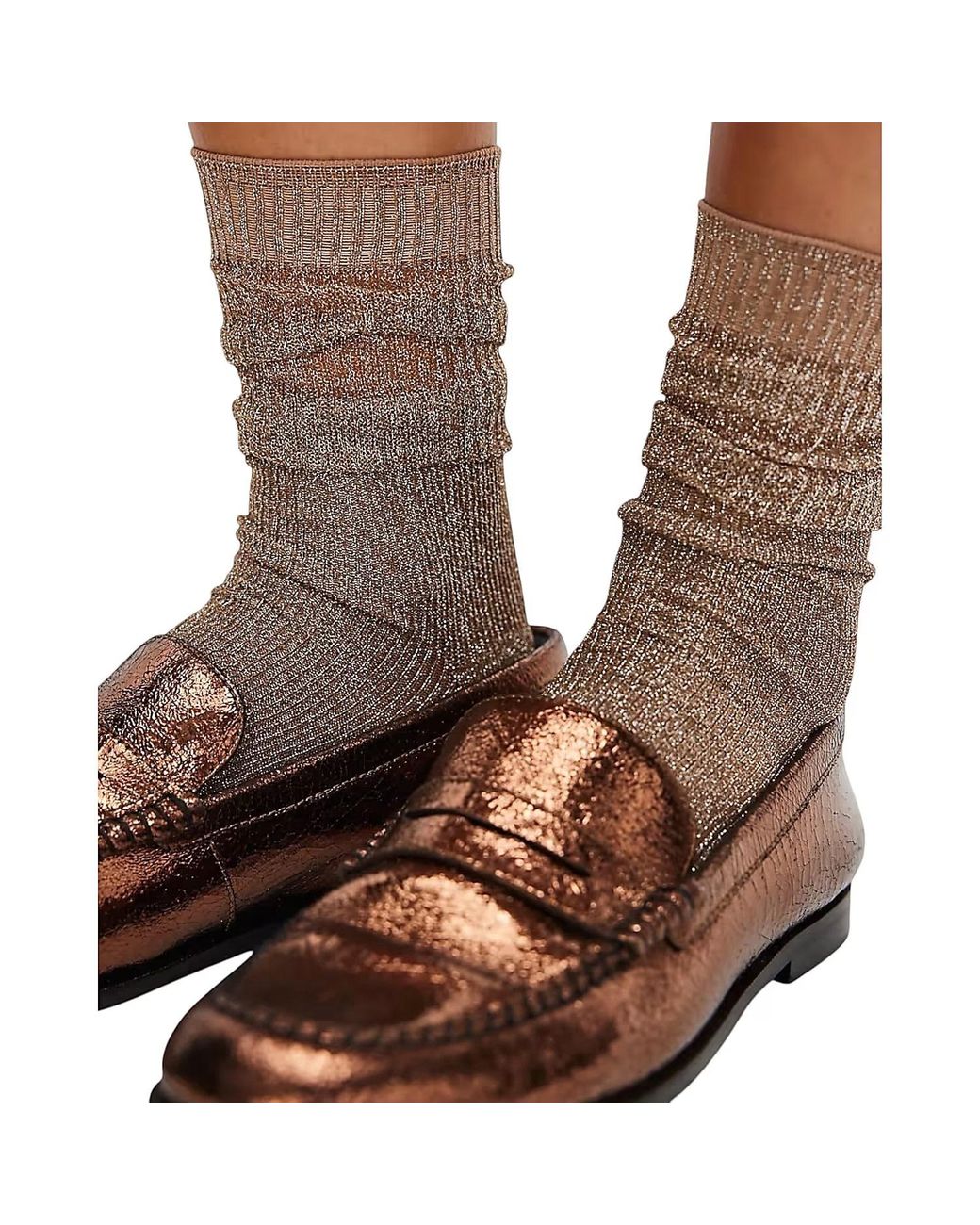 HIGH HEEL JUNGLE by KATHRYN EISMAN Brown Glitter Dance Socks