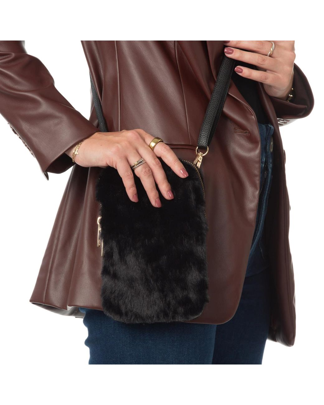 Sidney Byron Black The Betsy Winter Cellphone Crossbody