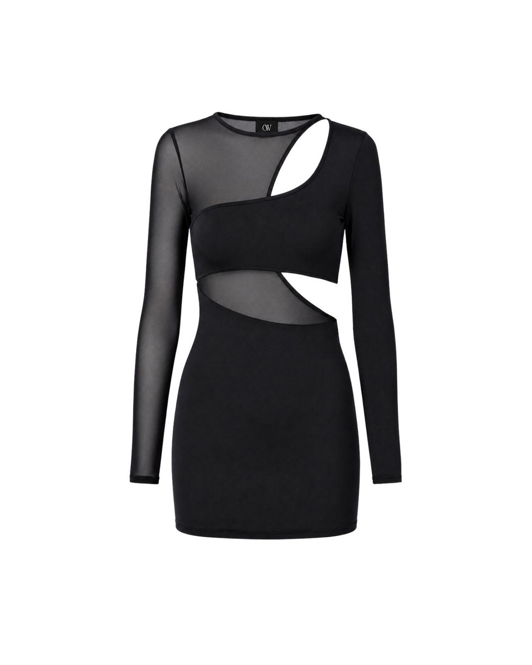 OW Collection Black Kari Mesh Mini Dress