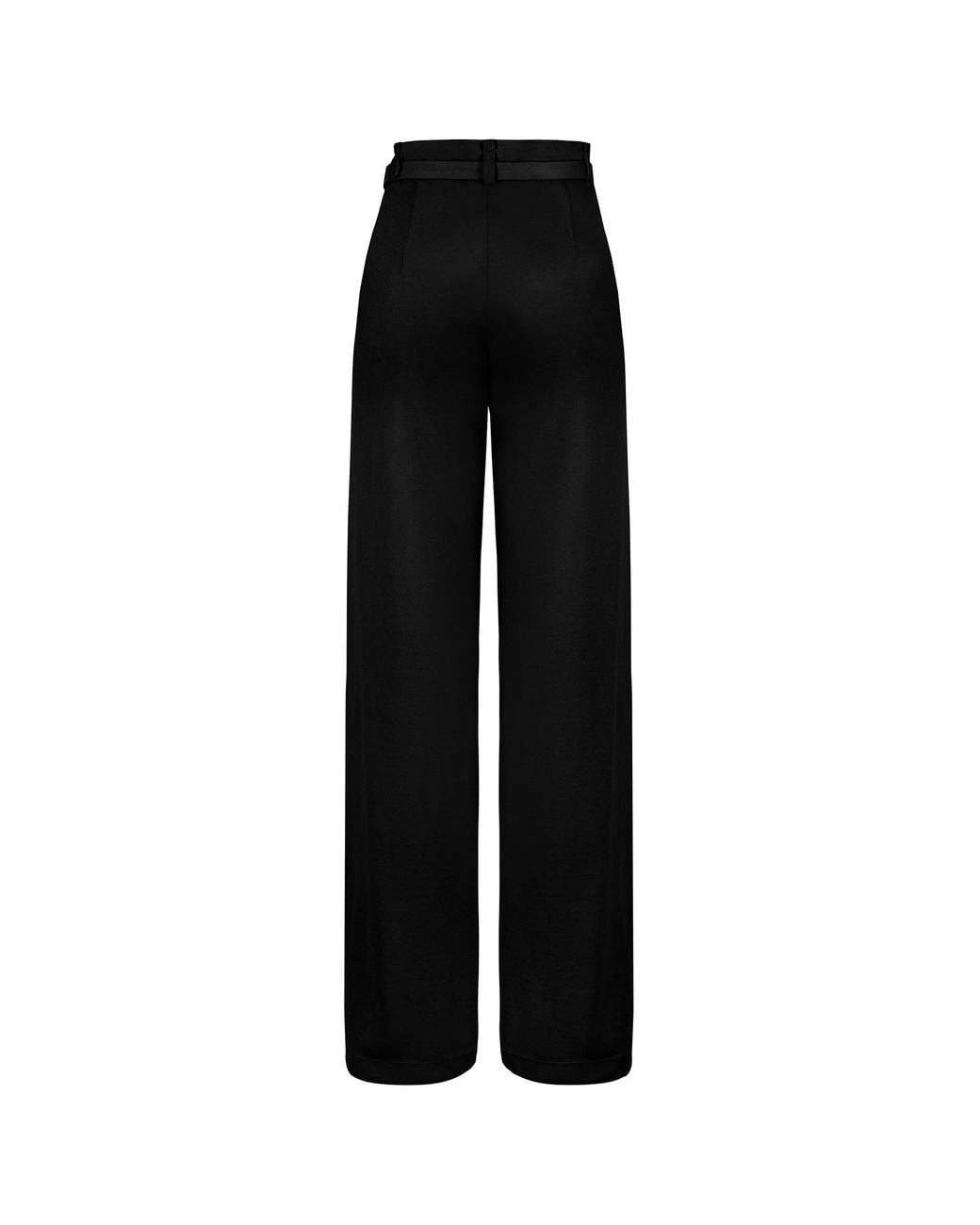 ALINA CERNĂTESCU Black Malbec Set Viscose Elegant Work-To-Evening Long Sleeve Top & High-Waisted Pleated Trousers With Pockets