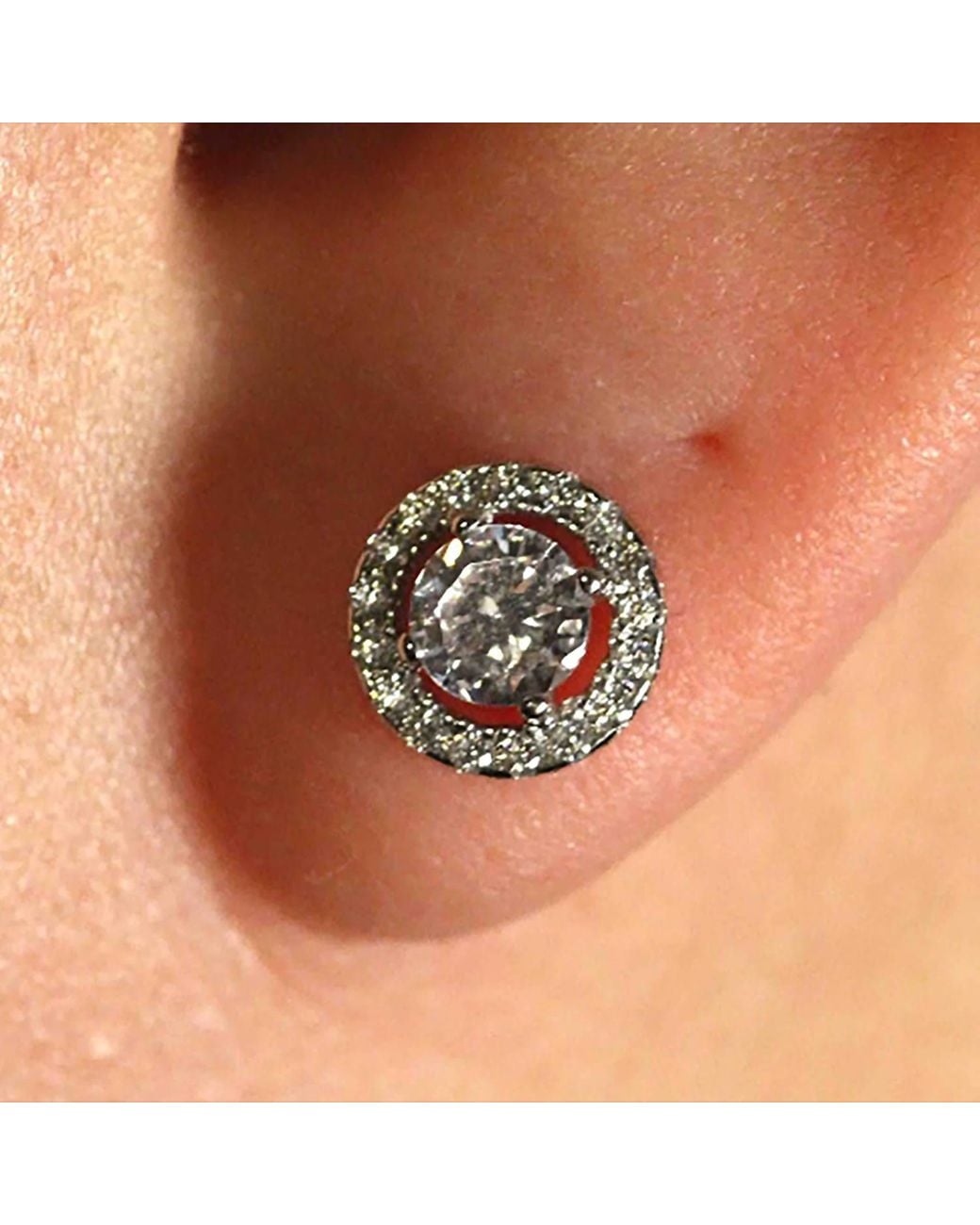 VicStoneNYC Fine Jewelry Metallic Halo Natural Diamond Platinum Earrings