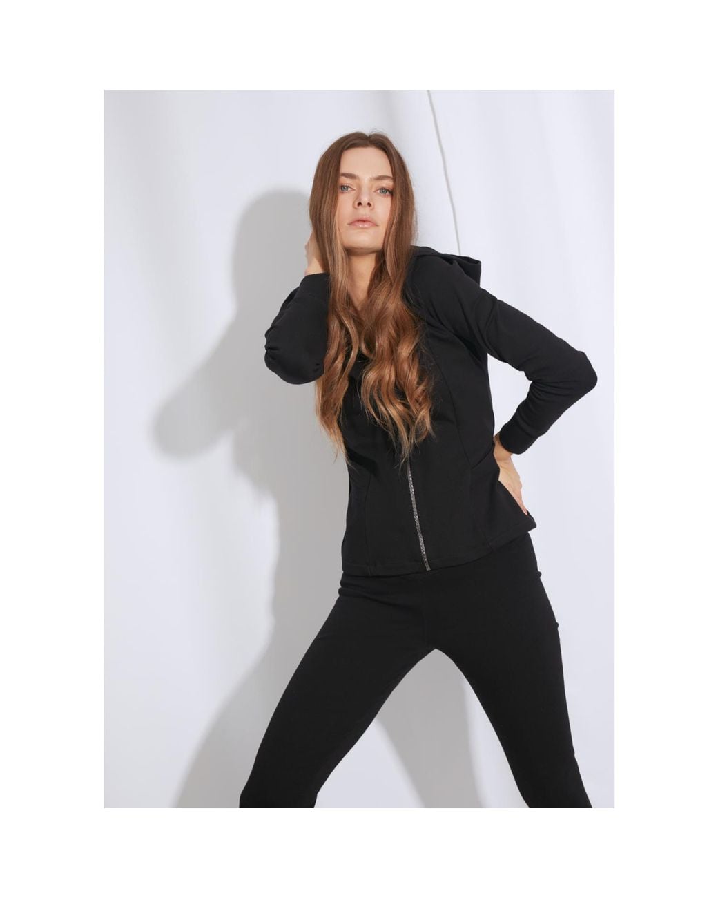 Oh!Zuza Blue Cotton Fitted Tracksuit Zip Hoodie & Lounge Tight