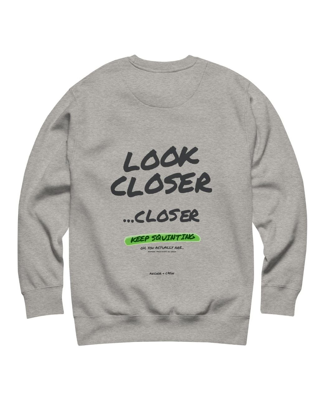 Anchor and Crew Gray Heather Small Print Annotations Organic Cotton Sweatshirt