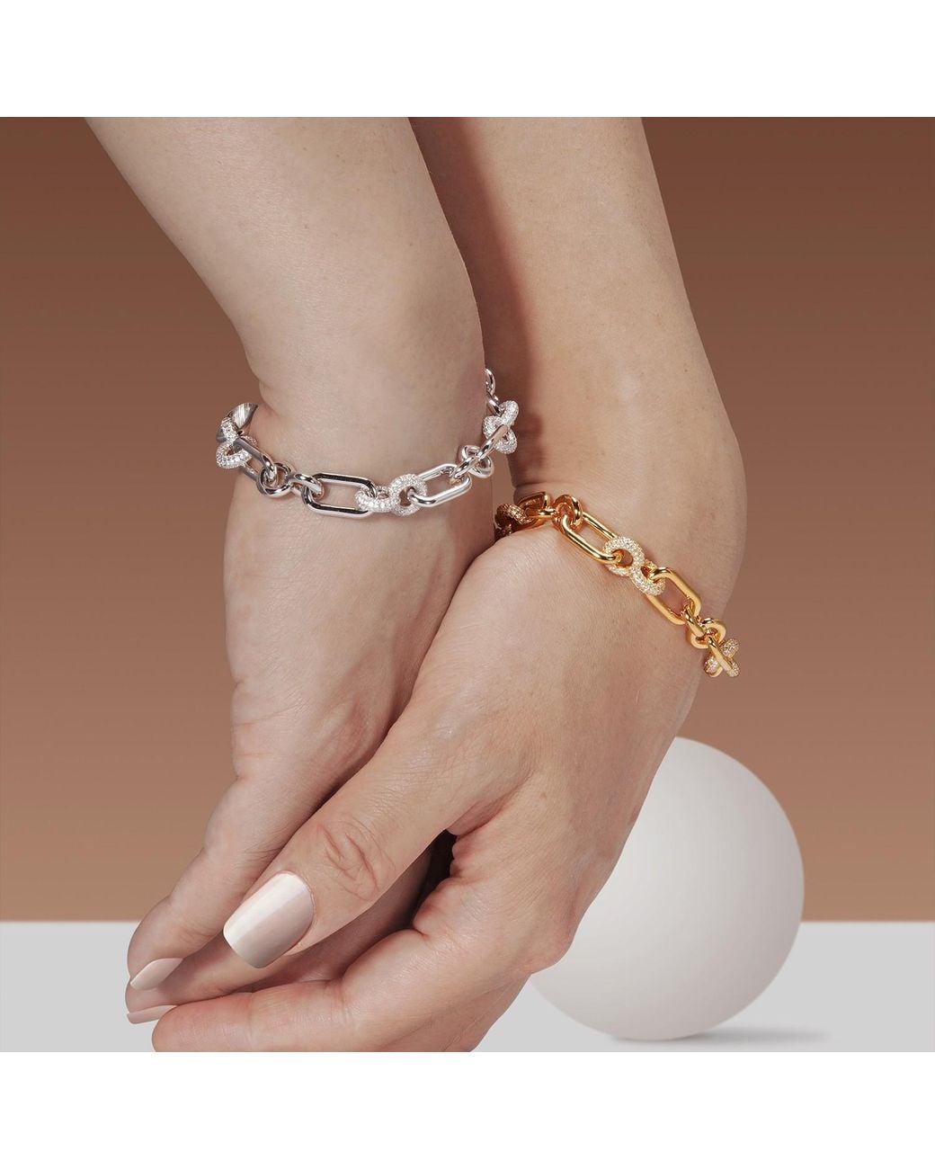 Meulien Metallic Infinity Circle Link Bracelet