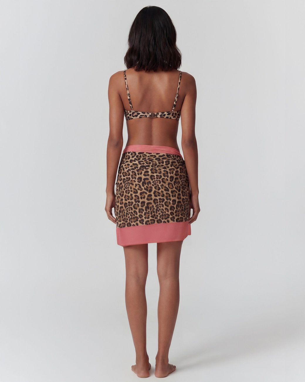 Lords of Harlech Pink Sapphira Leopard Printed Scarf