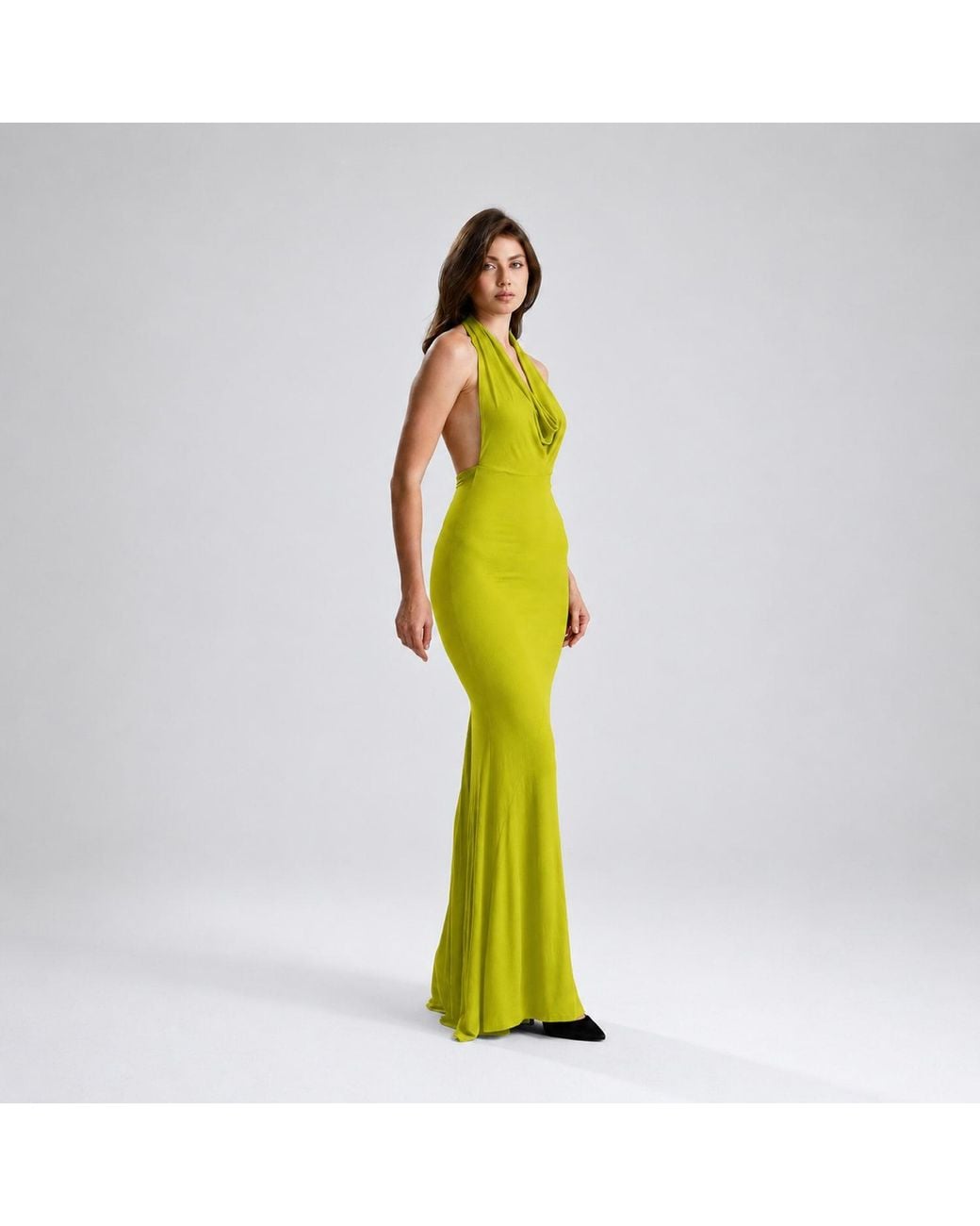 Maison De Gala Yellow Selene Lime Gown