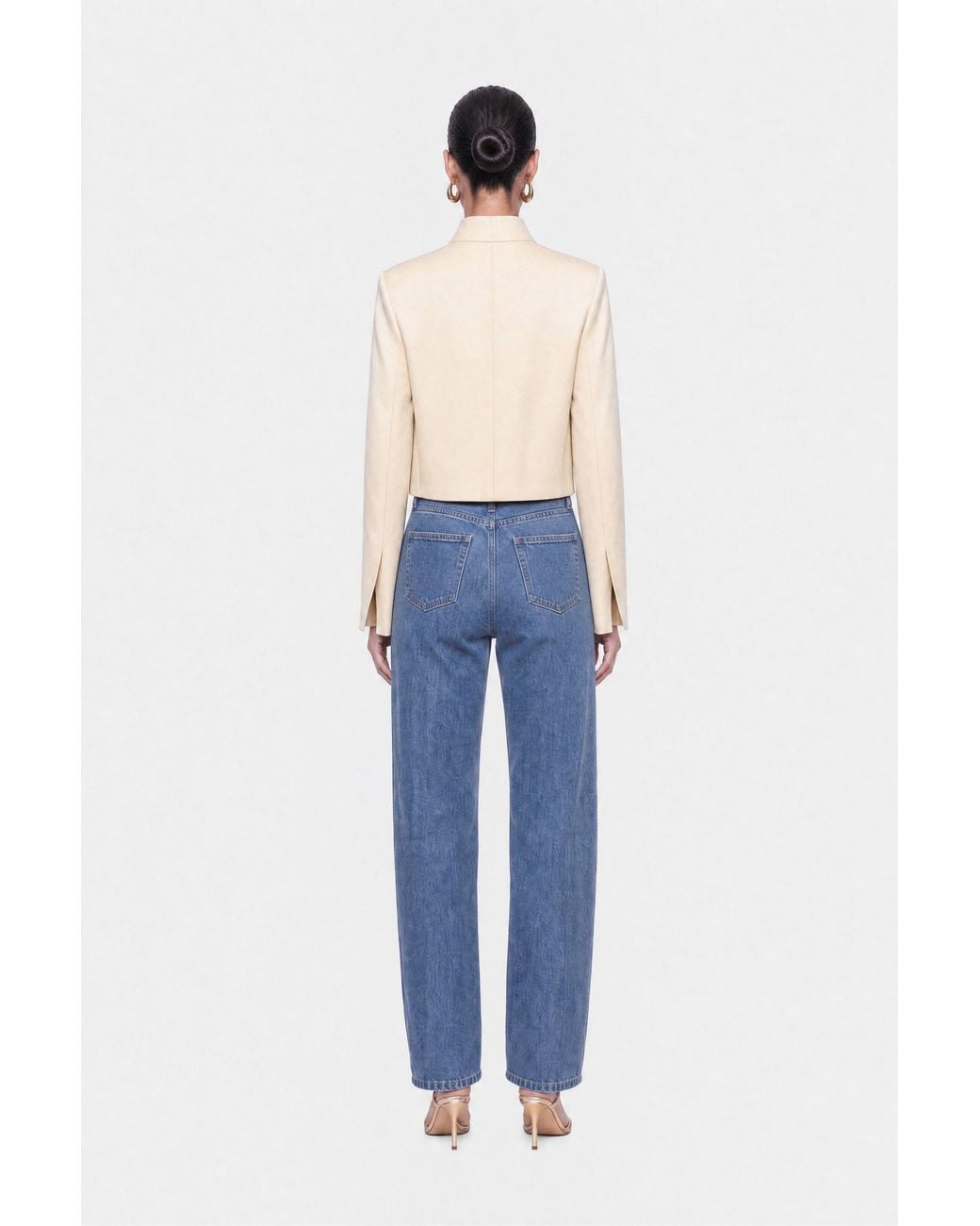 Nocturne Natural Embroidered Cropped Jacket