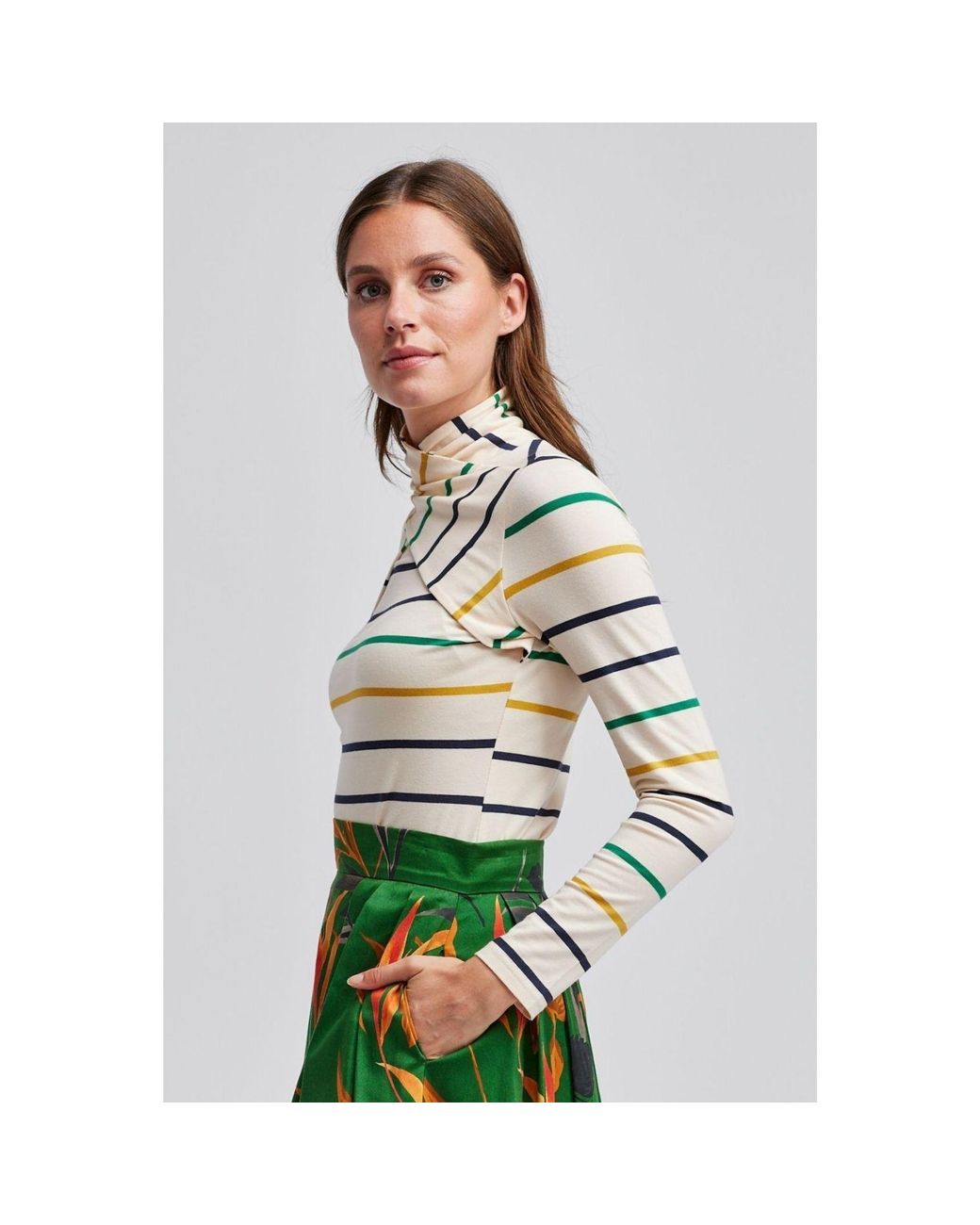 Marianna Déri White Striped Shirt With Twisted Collar