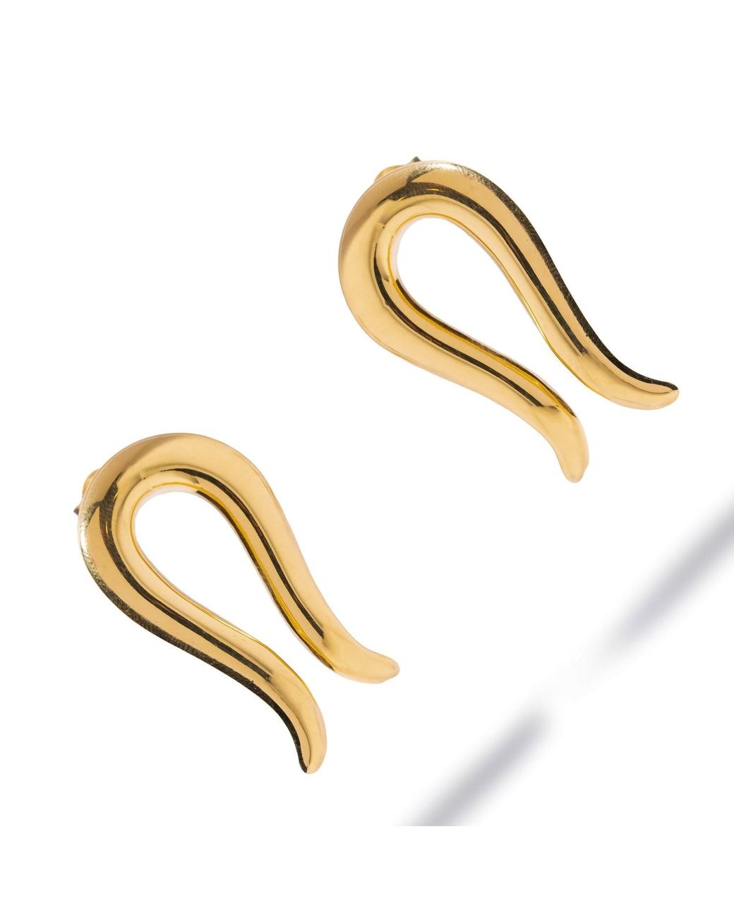 Ebru Jewelry Metallic Golden Horseshoe Statement Stud Earrings