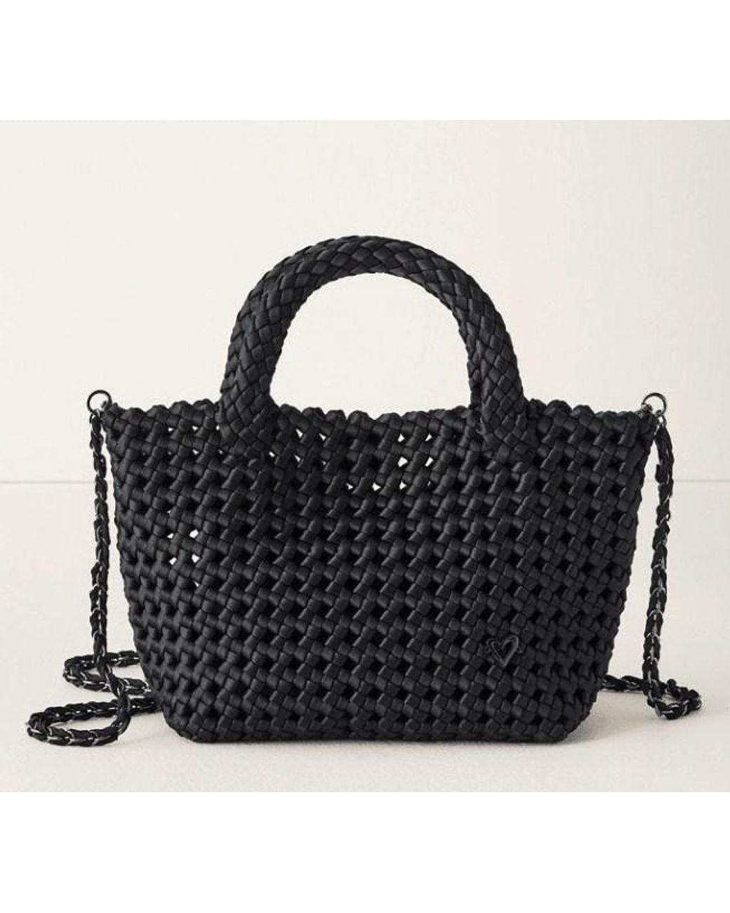 Prenelove Black Cambridge Small Woven Hand-Knotted Tote