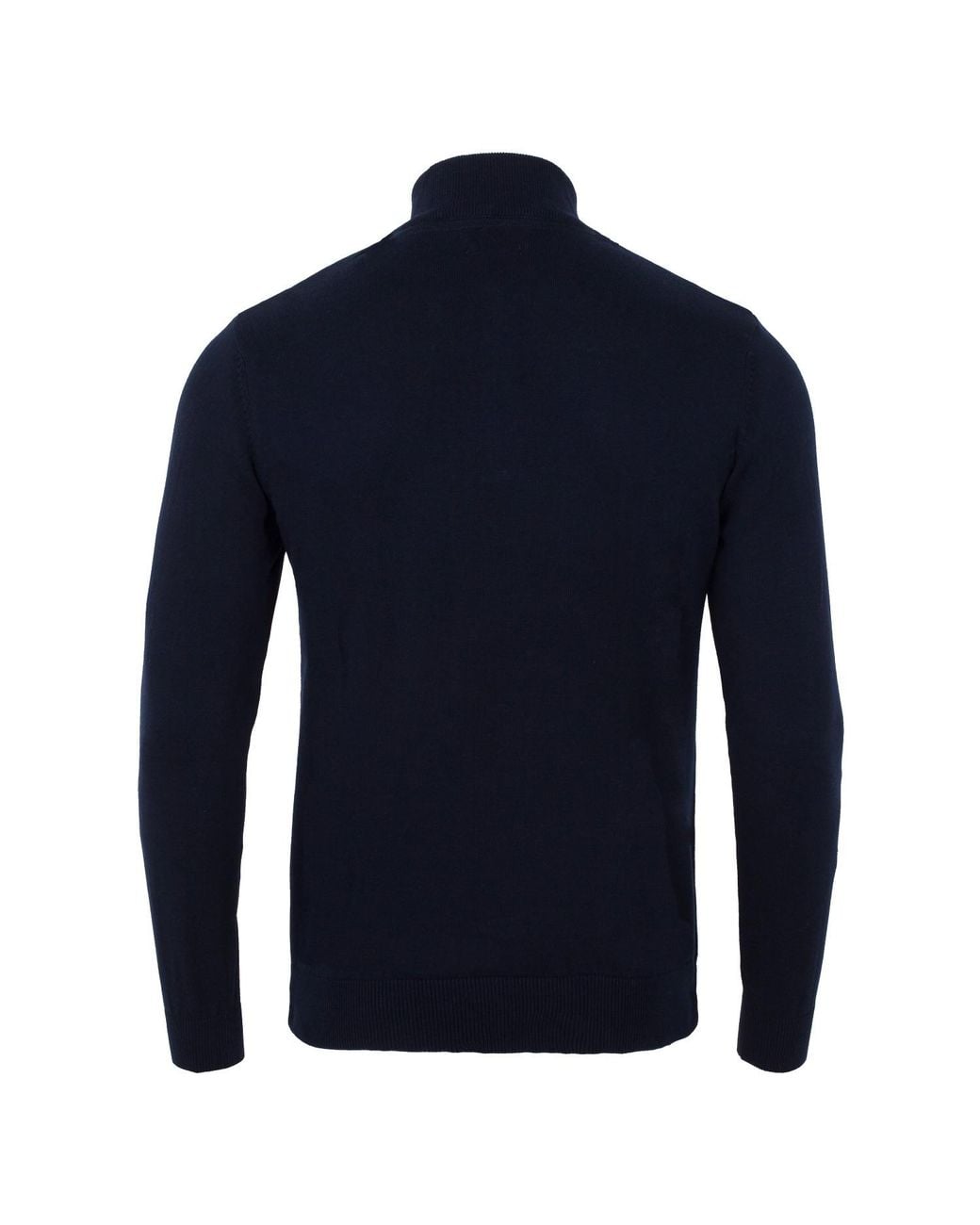 Paul James Knitwear Blue Lightweight Cotton Foster Zip Neck Jumper for men