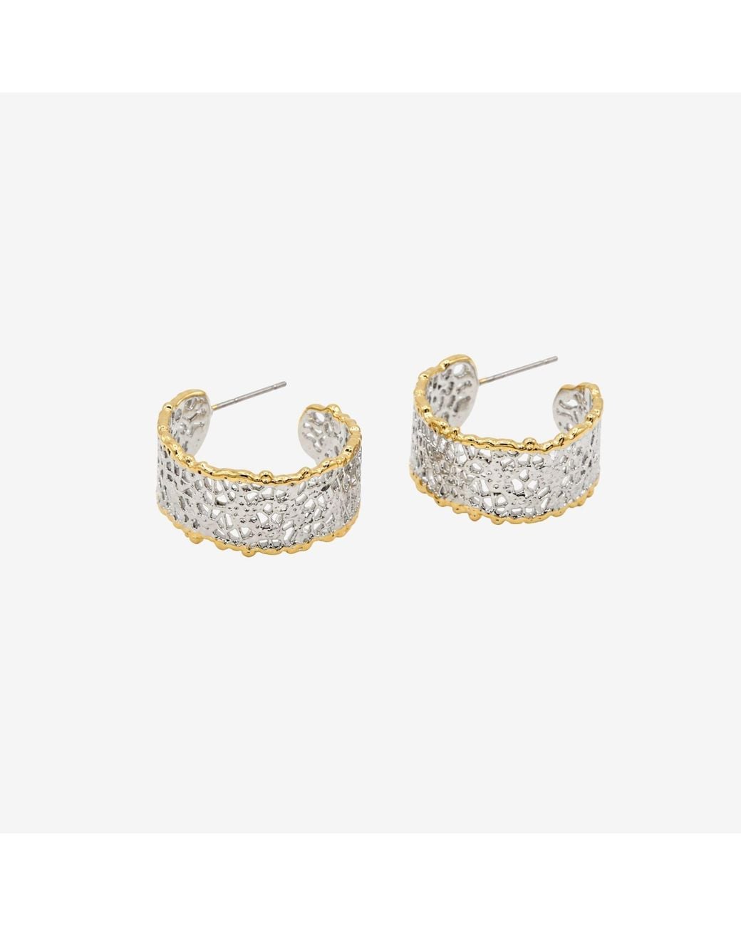 Uchi and Soto Metallic Kin Mixed Metal Filigree Hoops