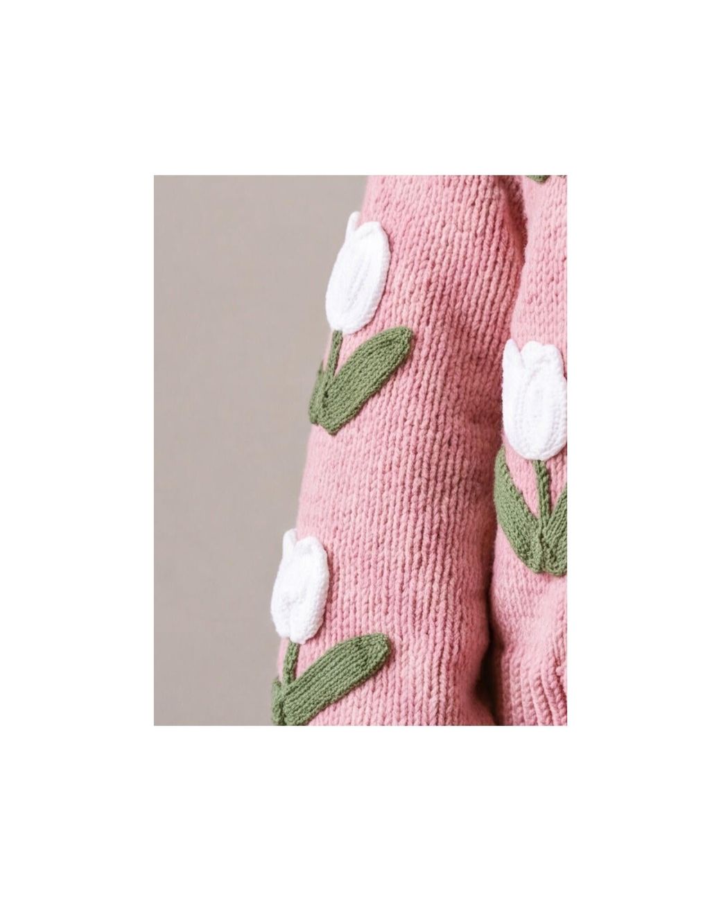 Ana Chic Pink Tulip Handmade Knitted Cardigan