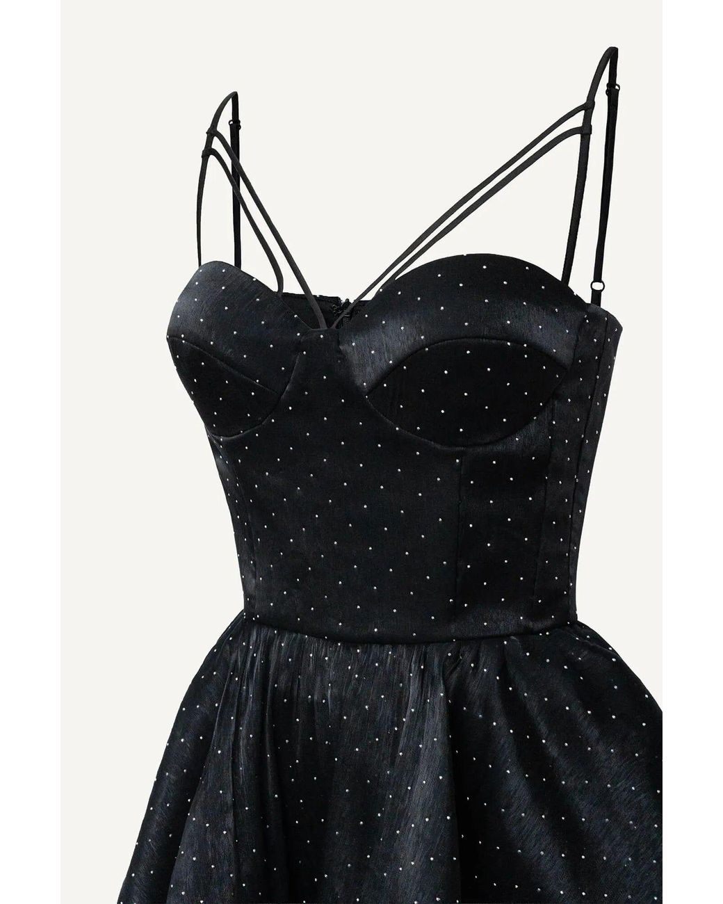 POST MERIDIEM Blue Mini Bustier Dress With Rhinestones