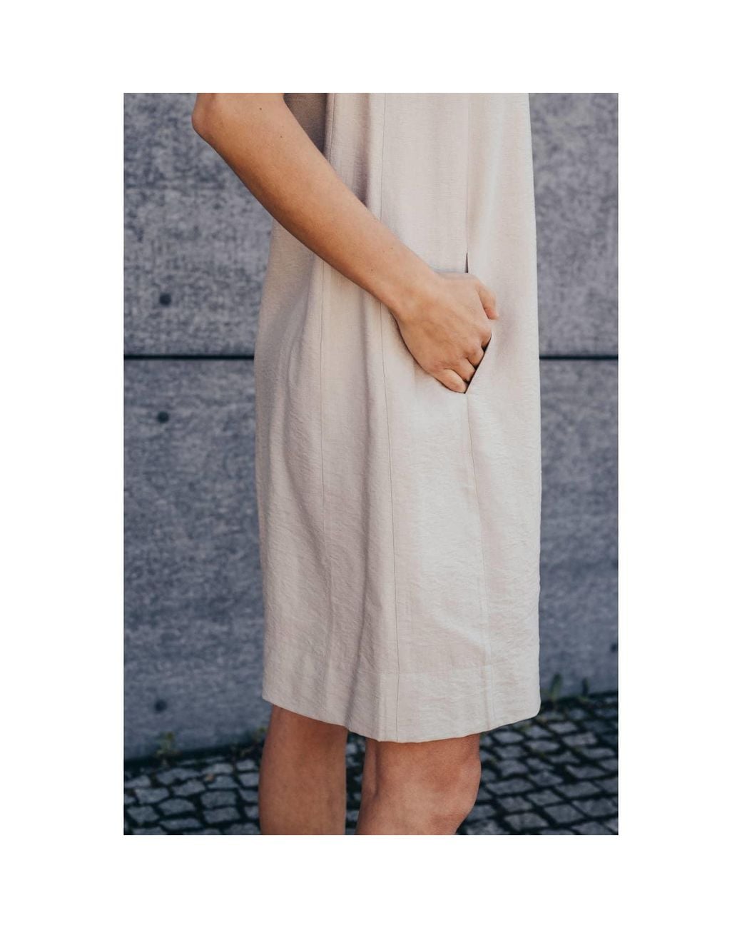 Oh!Zuza Pink Neutrals Echo Viscose Midi Dress With Pockets – Light