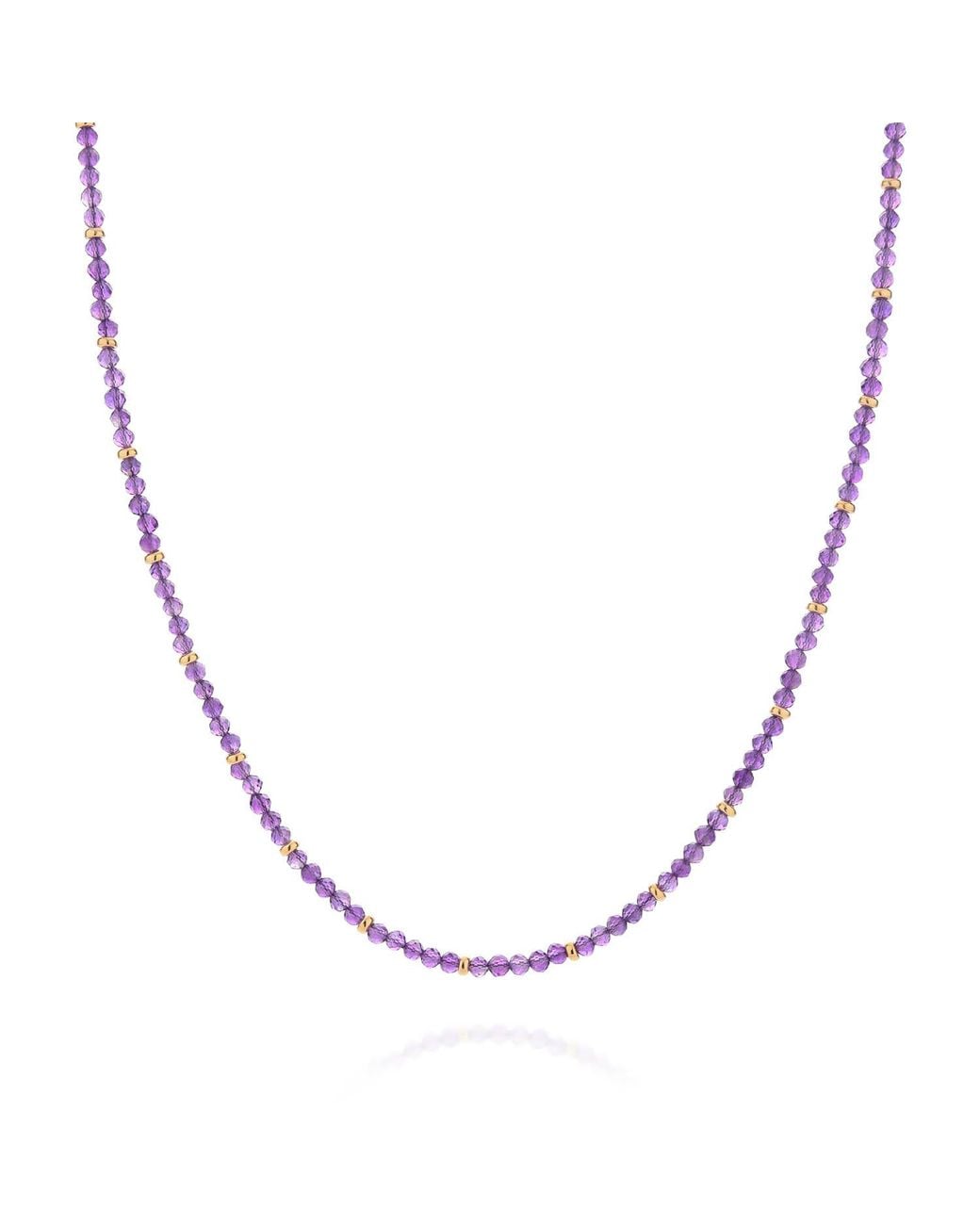 Nellou Jewellery Metallic Amethyst February Birthstone Orbit Necklace