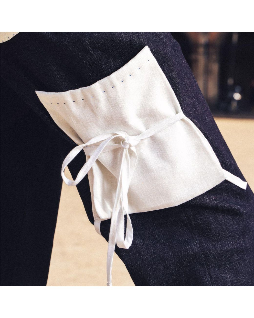 Maison Louis Blue Denim Tailored Trousers for men