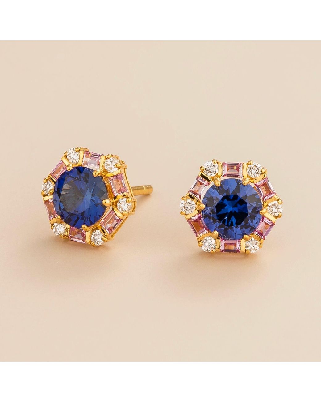 Juvetti Blue Melba Earrings Sapphires, Sapphire & Diamond