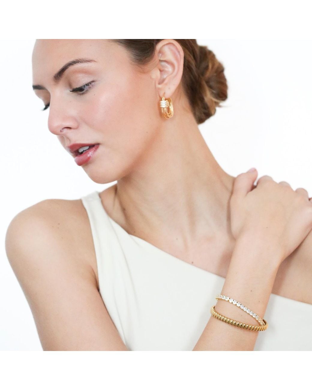 Miss Cecilia Metallic Beads Cuff Bangle