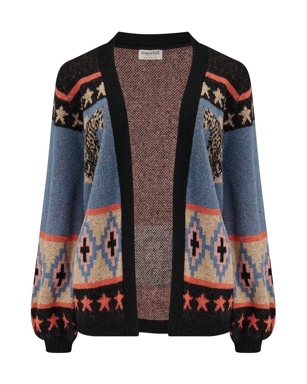 Sugarhill Black Yvette Cardigan Tigers