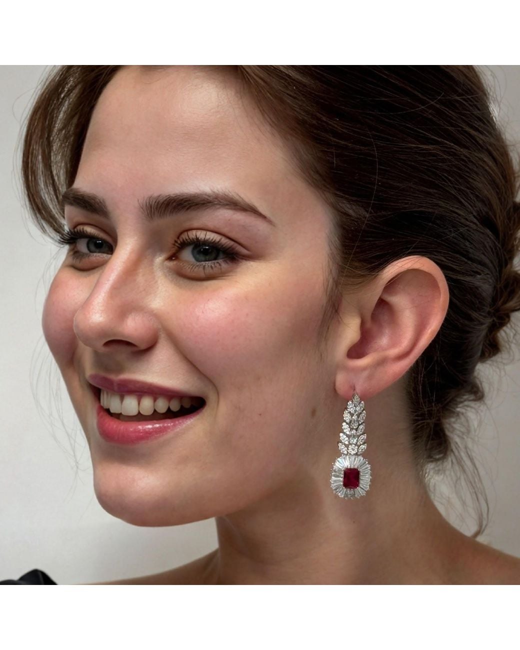 Latelita London Multicolor Countess Gemstone Drop Earrings Ruby