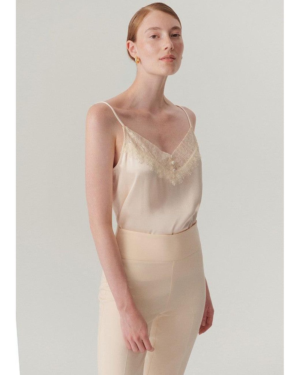 Exquise Natural Neutrals Adalynn Adjustable Thin Strap Blouse