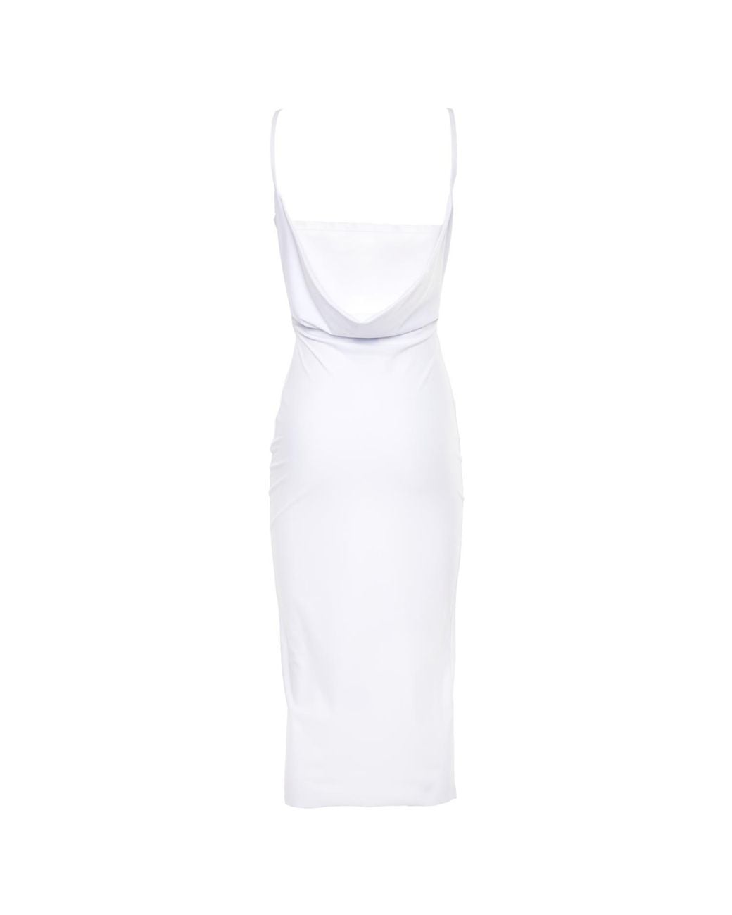 Brenda Agradi White Printed Sleeveless Evening Sheath Dress