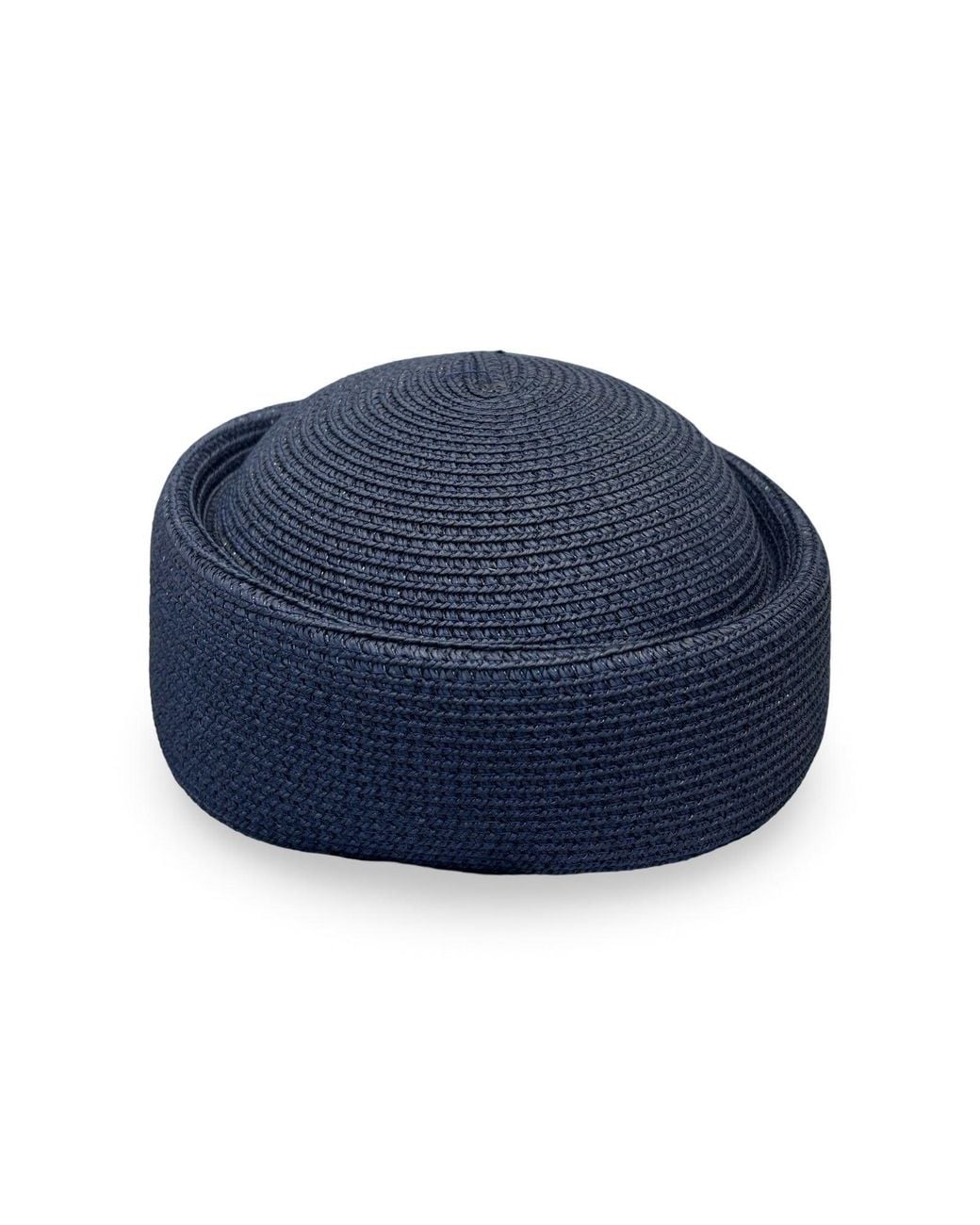 London Atelier Byproduct Blue Straw Pillbox Hat