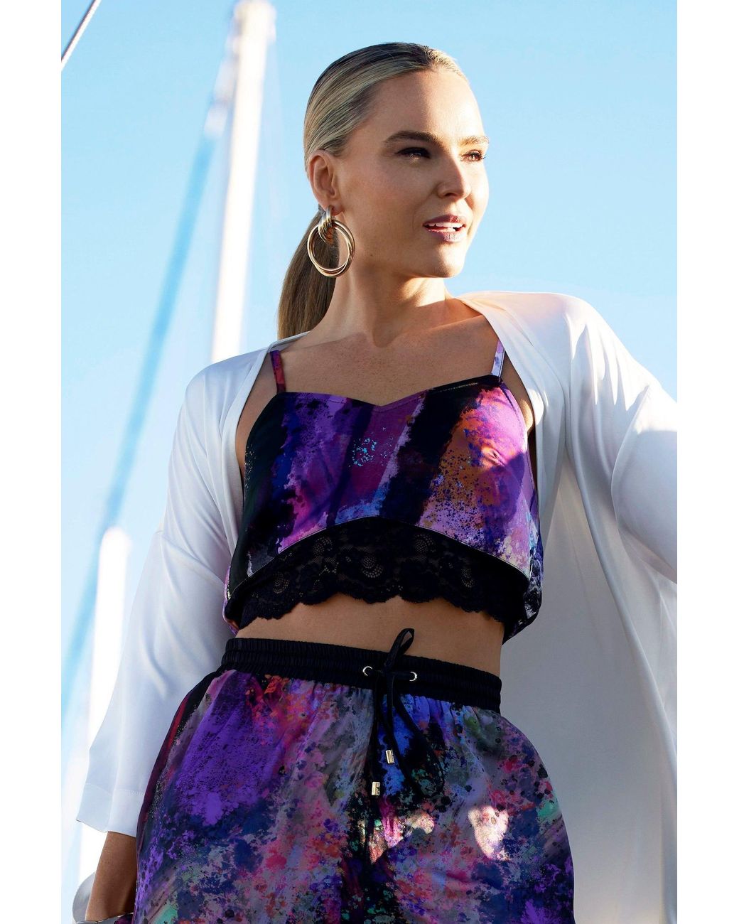 Zafur Purple Half Cami