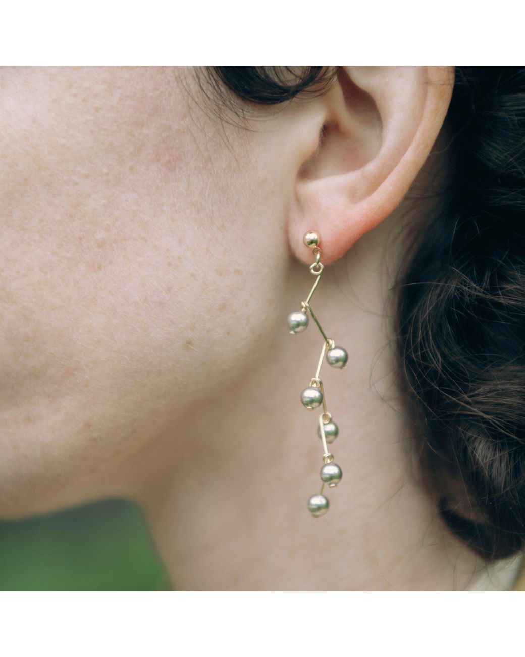 Heartfelt Layers White Tree Branch Chandelier Earrings