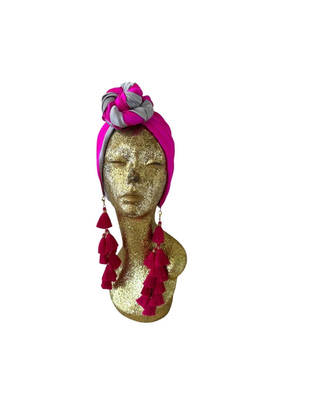 Julia Clancey Pink Edith Silk Chacha Reversible Turban