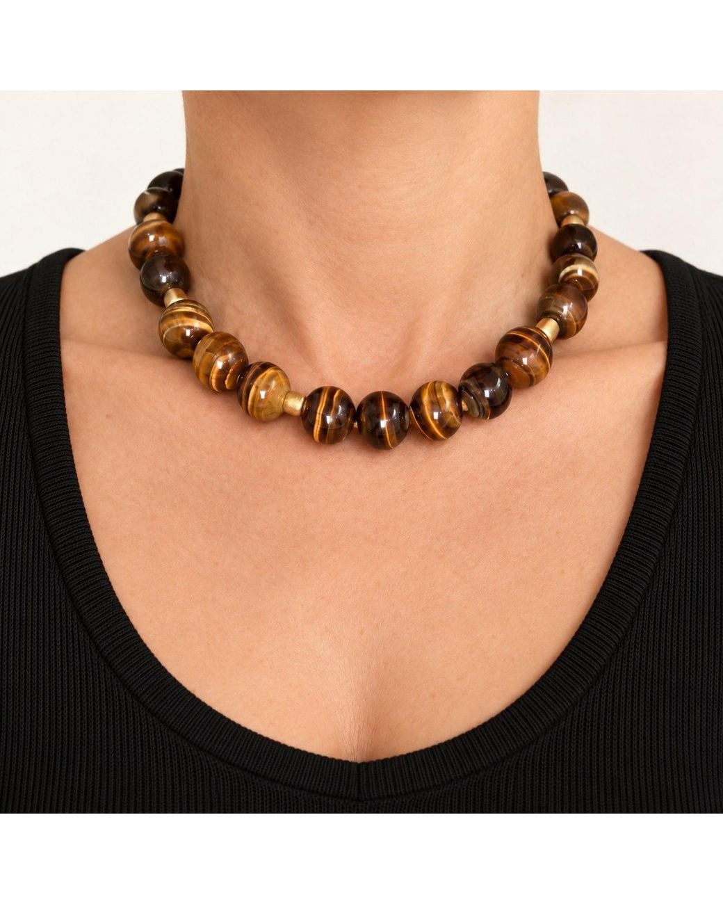 Lalinde Metallic Terra Tiger Eye Necklace