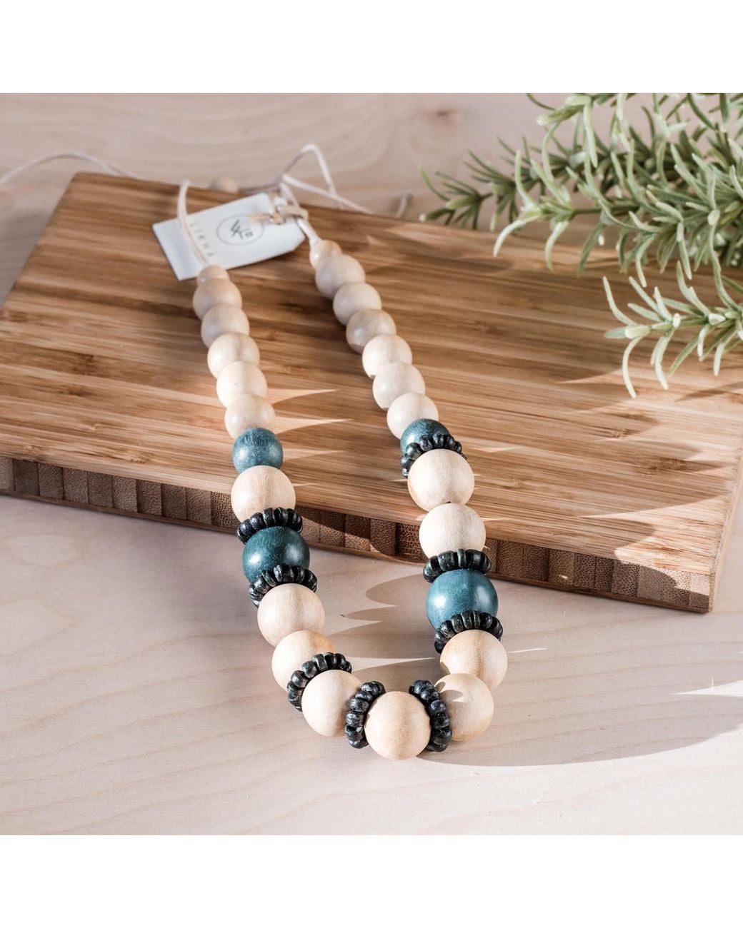 LIKHÂ Metallic Pompa Statement Necklace, Natural