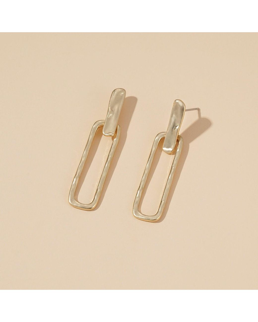Rare Matters Jewelry Metallic Sleek Loop Drops Earrings