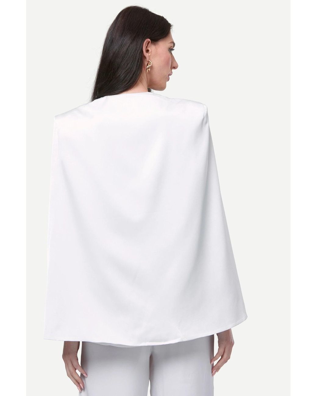 Zafur White Medinah Cape Blazer