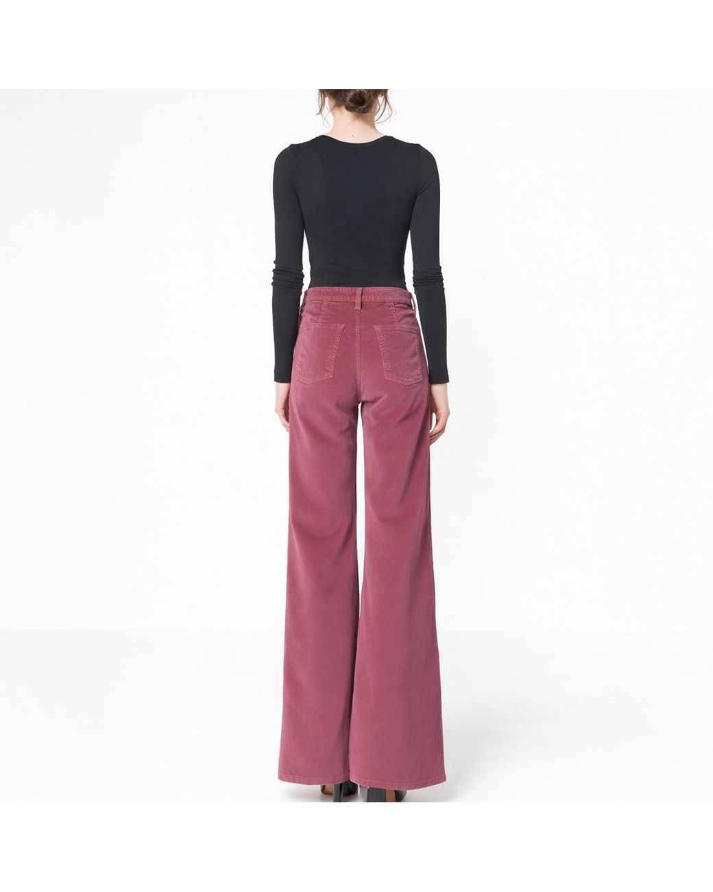 NOEND Pink Dina High Waisted Wide Corduroy