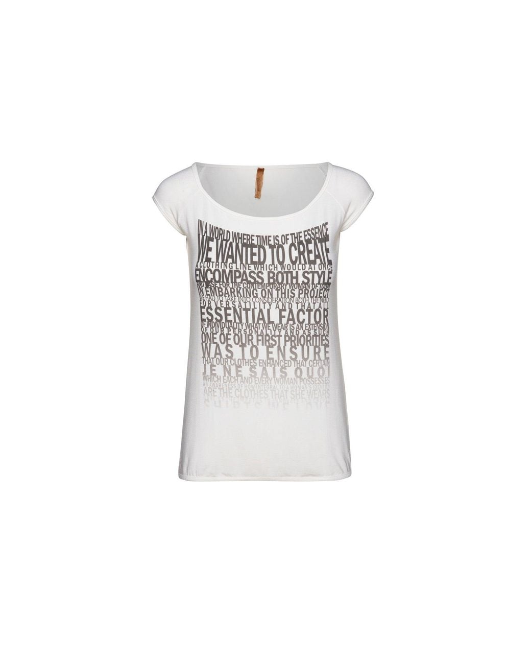Conquista White Cap Sleeve Print Top