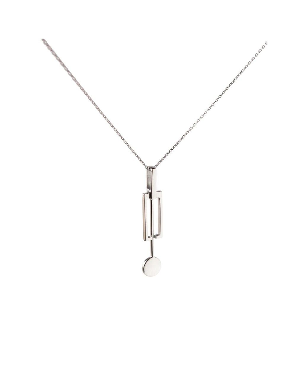 Gutta Design Metallic Tic-Toc Necklace Rhodium Plated