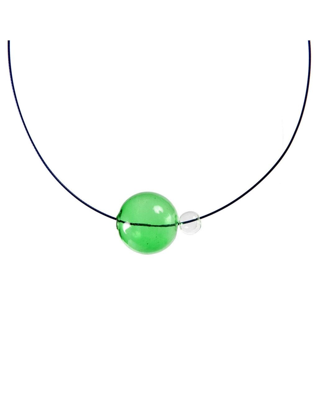Laura Daili Green Circle – Blown Glass Bubbles Necklace