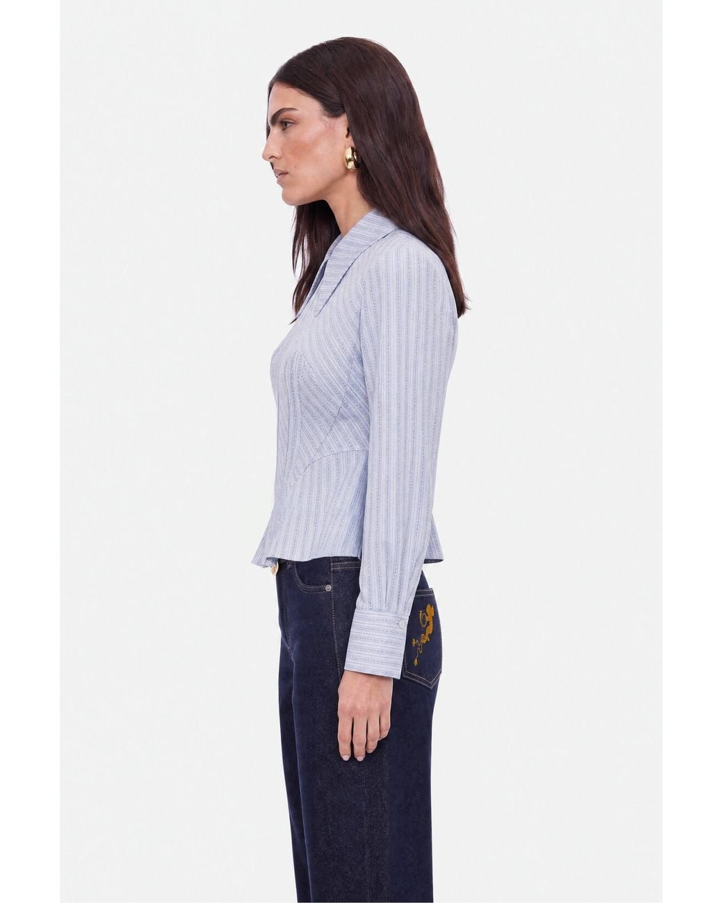 Nocturne Blue Boned Striped Shirt