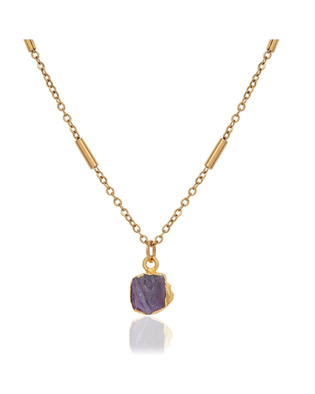 A Weathered Penny Metallic Amethyst Necklace