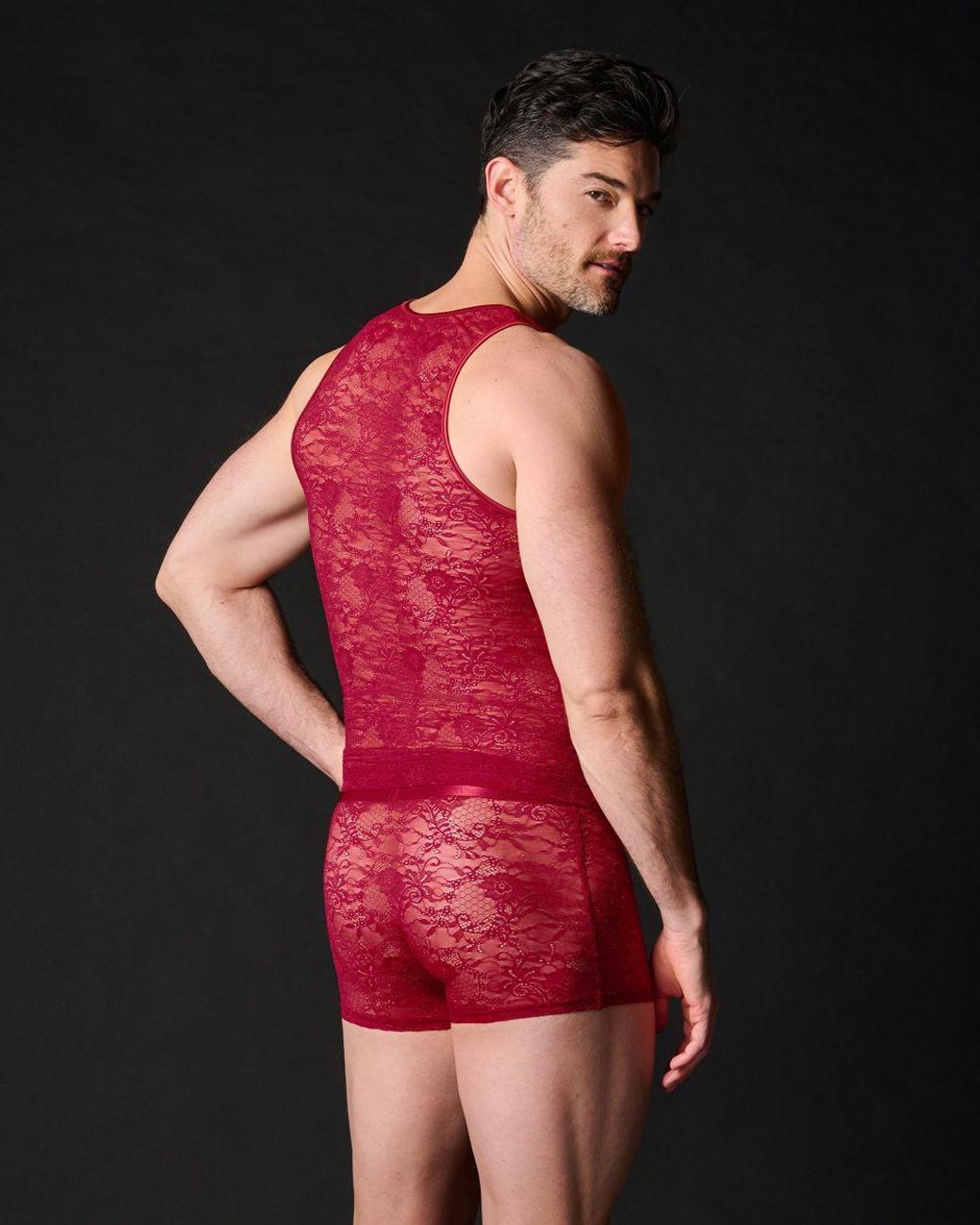 Journelle Red Sapna Tank Claret for men