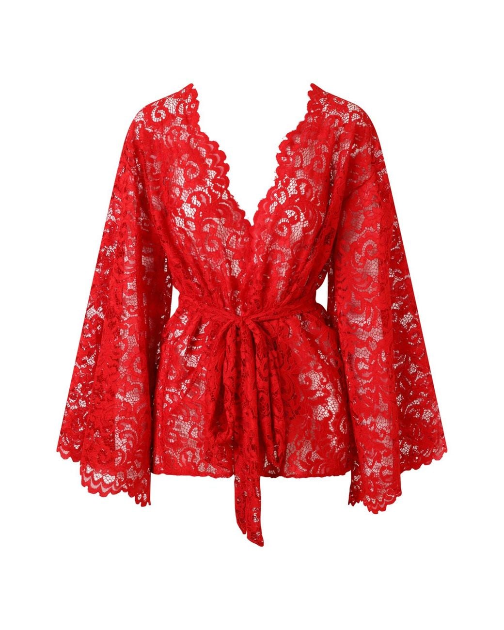 Belle -et-BonBon Red Valentina Cherry Short Kimono