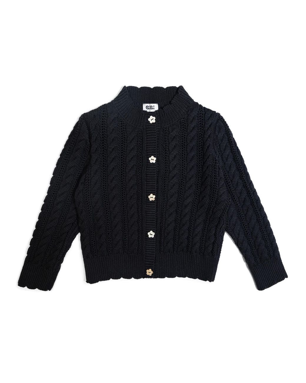 Gigi Knitwear Blue Ailis Eyelet Cardigan