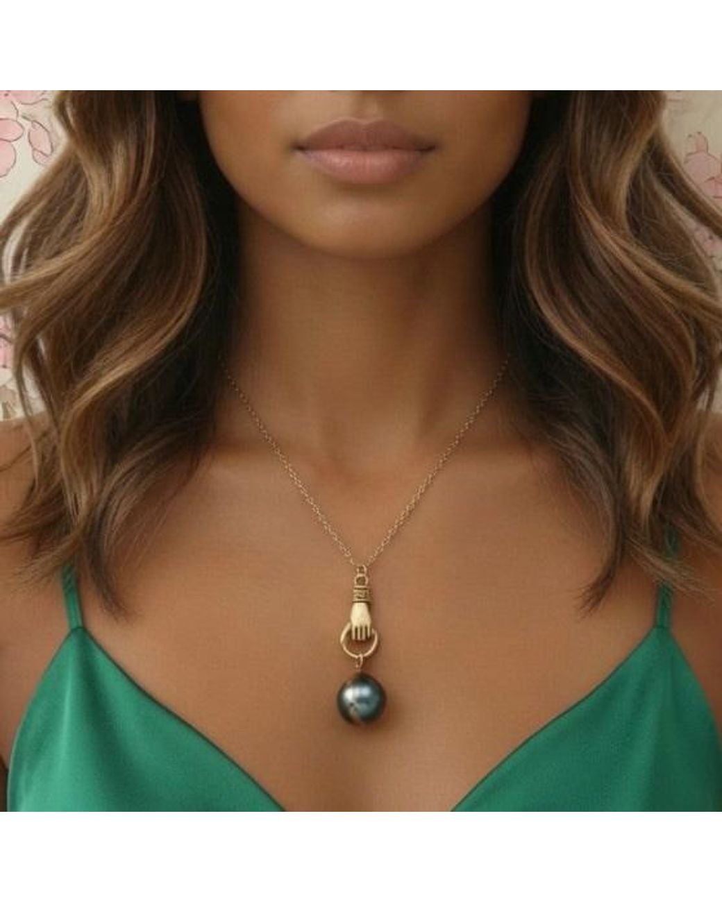 Persia Dona Jewelry Metallic Globe Tahitian Pearl Necklace