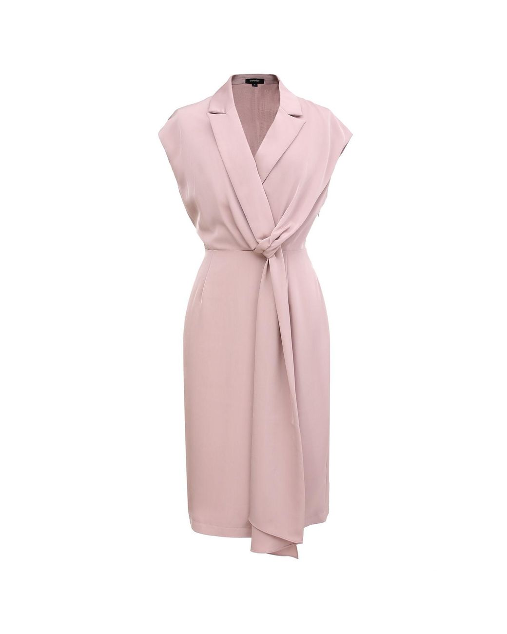 Smart and Joy Pink Asymmetrical Dress With Draped Panel