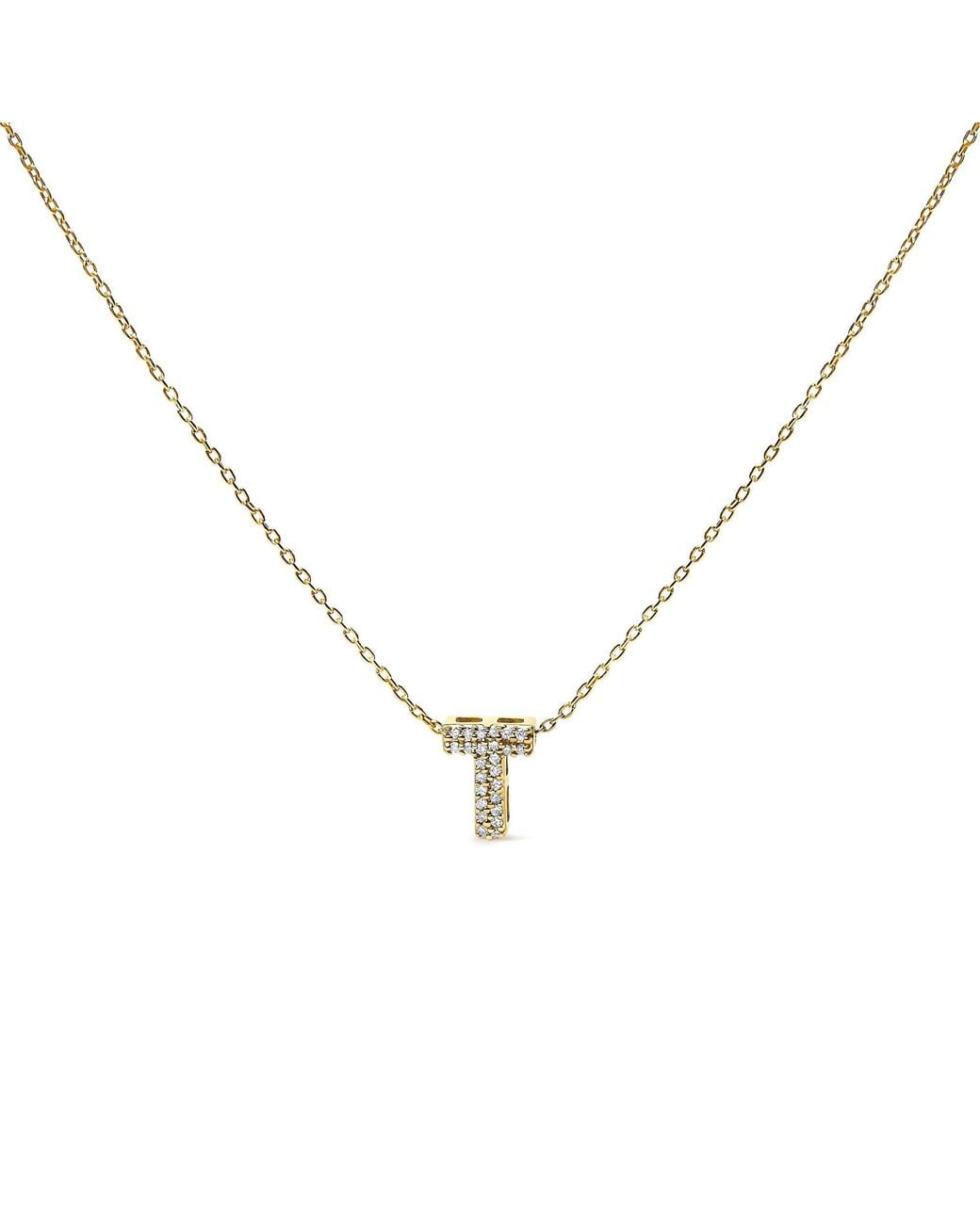 Haus of Brilliance Metallic 10K Diamond Accent "A-Z" Initial Bubble Pendant Necklace