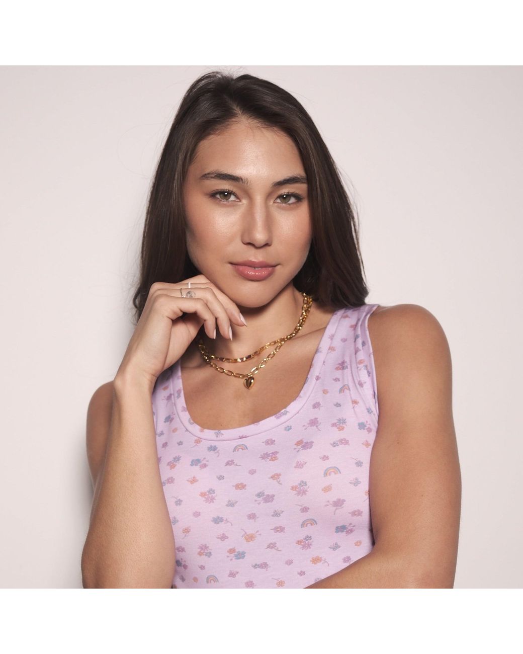 Cloud Haven Metallic Layered Heart Necklace